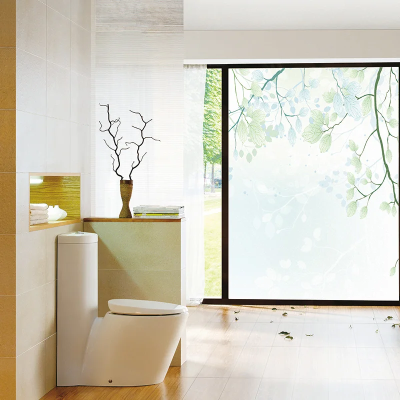 Индивидуальный размер электростатическое Окно Наклейка зеленые деревья