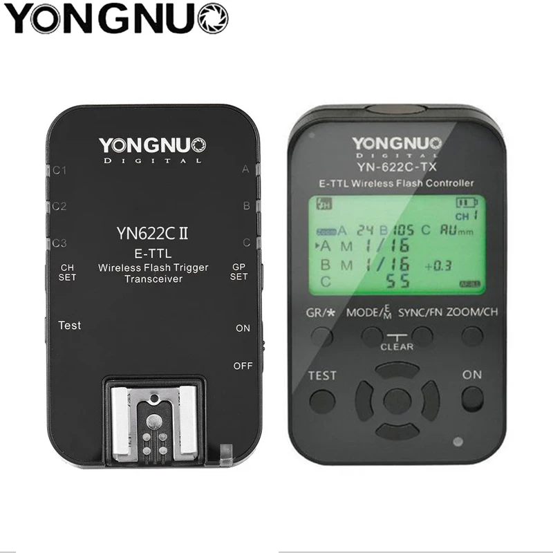 

Yongnuo YN-622C II +YN622TX Flash Trigger Receiver Transceiver TTL Flash Trigger for Canon 5D 7D YN622