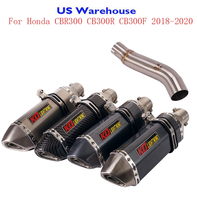 

Motorcycle Exhaust System Muffler Silencer Connect Pipe Mid Middle Link Pipe for Honda CBR300R CB300R CB300F 2018-2020