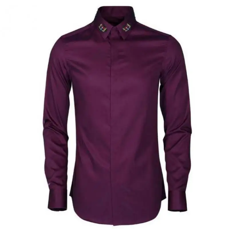 

Новый размера плюс мужские рубашки Роскошные Би Ebmroidery воротник, с длинным рукавом, Мужская одежда, рубашки мода Slim Fit повседневные мужские р...