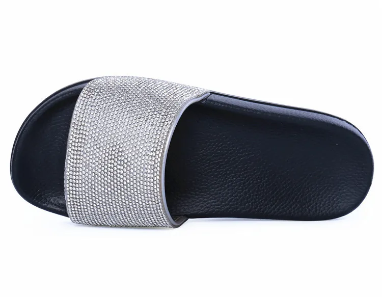 

AGUTZM 2020 New Summer Women Flat Crystal Slippers Ladies Casual Beach Outdoor Slides Woman Glitter Shoes Fashion Footwea h38