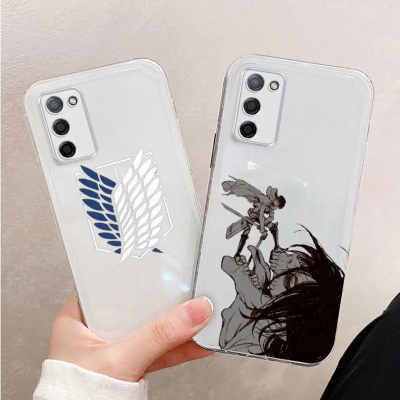 

attack on titan Phone Case Transparent For oppo R17 R15 R11 R9 F11 A32 A39 K7 K5 S X PRO PLUS moible bag