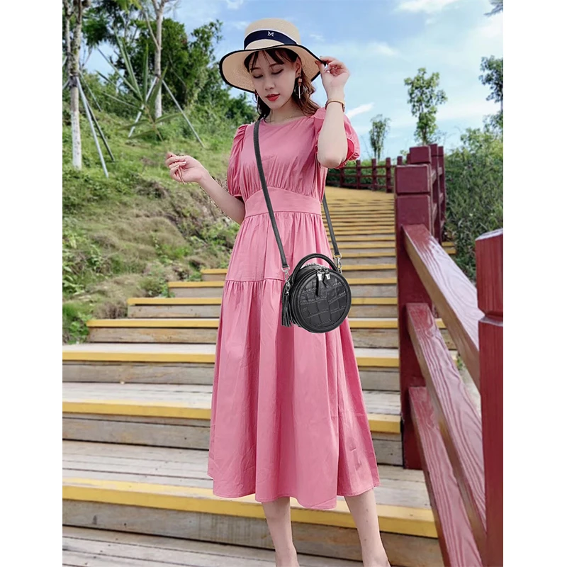 

Women Alligator Leather Small Round Handbags Famous Brand Designer Lady's Shoulder Crossbody Bag Women's Circle Handbag