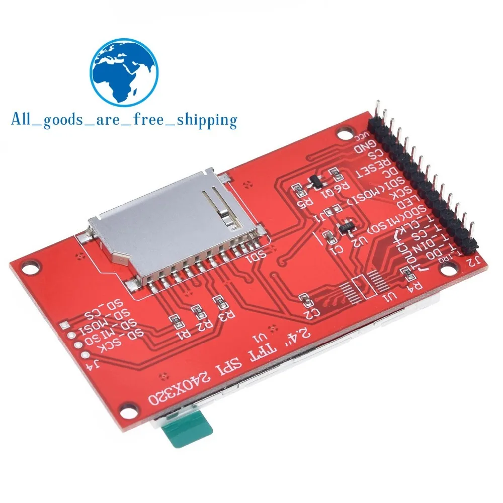 2," 2,4 дюйма 240x320 SPI TFT lcd модуль последовательного порта 5 В/3,3 В PCB адаптер Micro SD карта ILI9341 ЖК-дисплей белый светодиодный для arduino