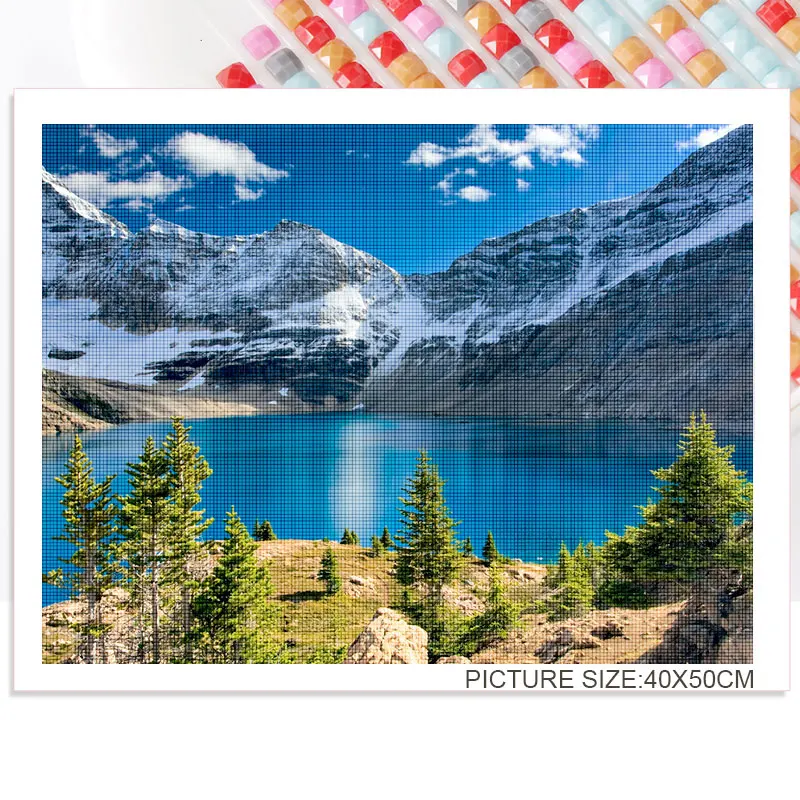 

Nature Scenery Diamond Painting Cross Stitch Set Landscape 5D Diy Full Diamond Embroidery Mosaic Wall Art Poster Home Decoration