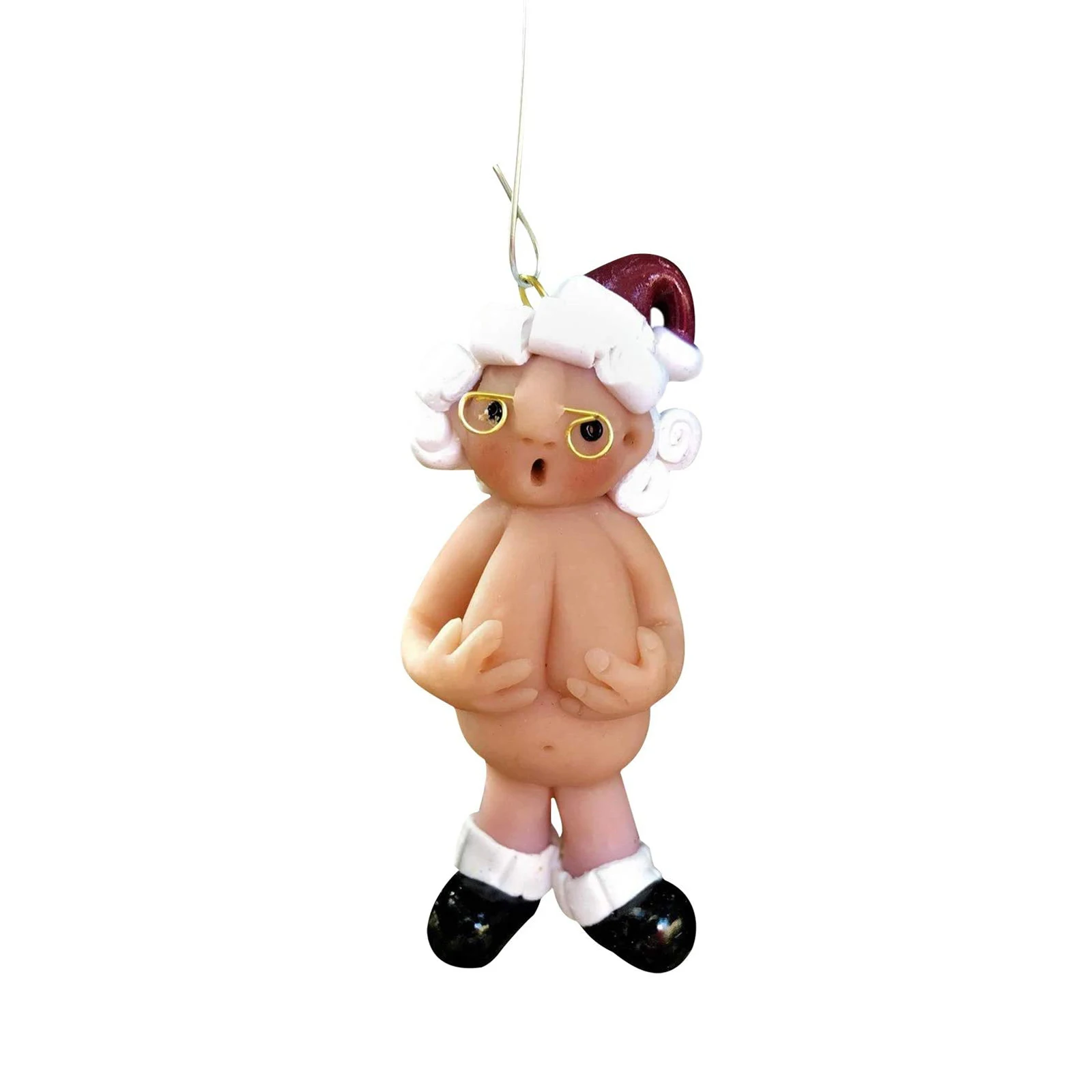 

Naughty Santa Christmas Tree Decoration Xmas Gift Ornament Stocking Cap Santa Ornament Santa Christmas Pendant NSV775