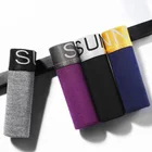 Модное мужское нижнее белье 4 шт.лот, боксеры, Модальные трусы, удобные здоровые мужские шорты, большие размеры, однотонные мужские трусы