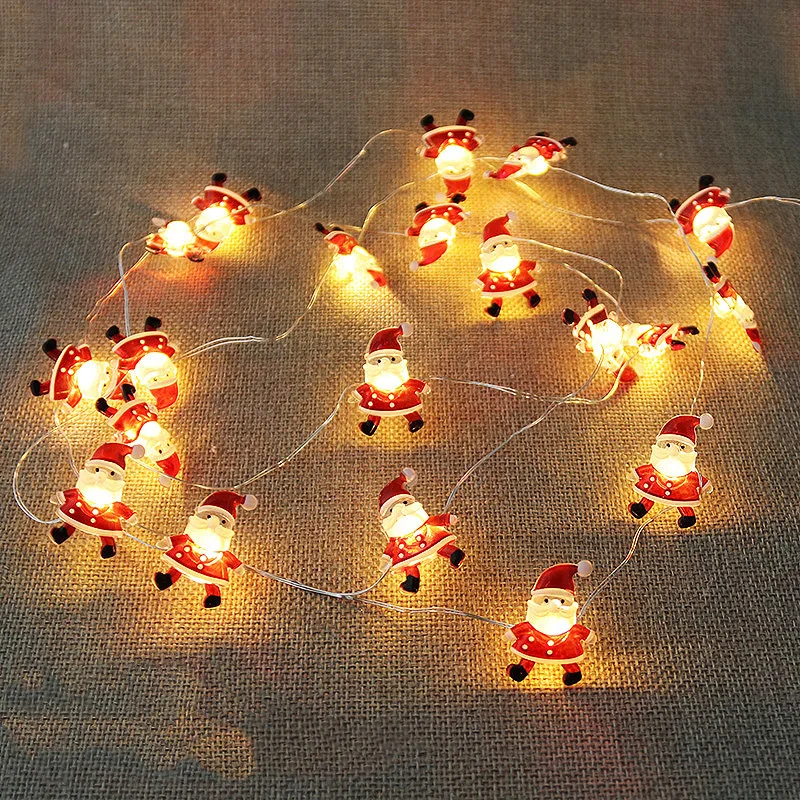 

2M 20LED Santa Claus Snowflake LED Garland String Light Merry Christmas Decoration for Home 2021 Xmas Ornament Navidad Kid Gift