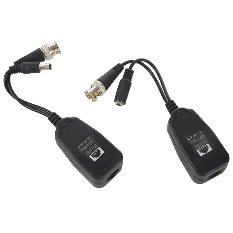 HD CVI/TVI/AHD пассивный Симметрирующий трансформатор с Мощность разъем и RJ45 CAT5