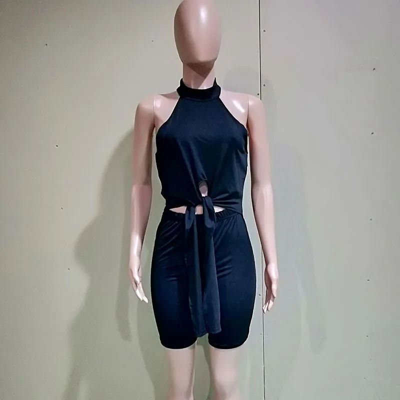 Doyerl Женский комплект из двух предметов цветочный сетчатый топ и шорты с вырезами