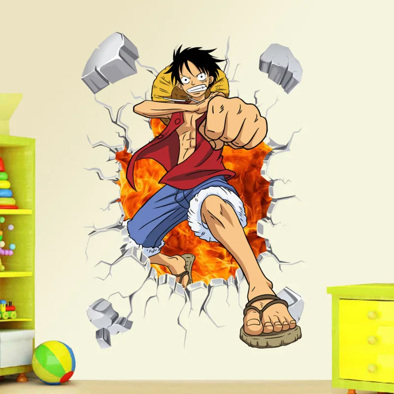 One Piece Luffy Creative wall stickers Wall Sticker Suitable for Youth Room Large Decoration Japanese Manga Cartoon Vinyl | Дом и сад
