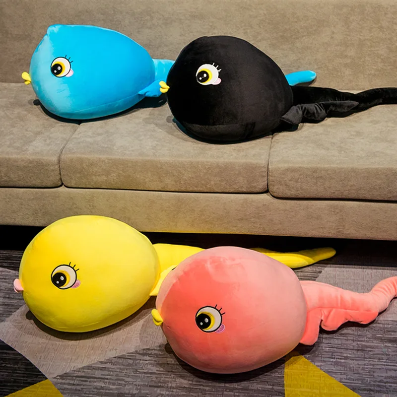 

100cm Creative design soft plush pillow small tadpole plush stuffed toy cute soft comfortable sleeping pillow sofa decoration