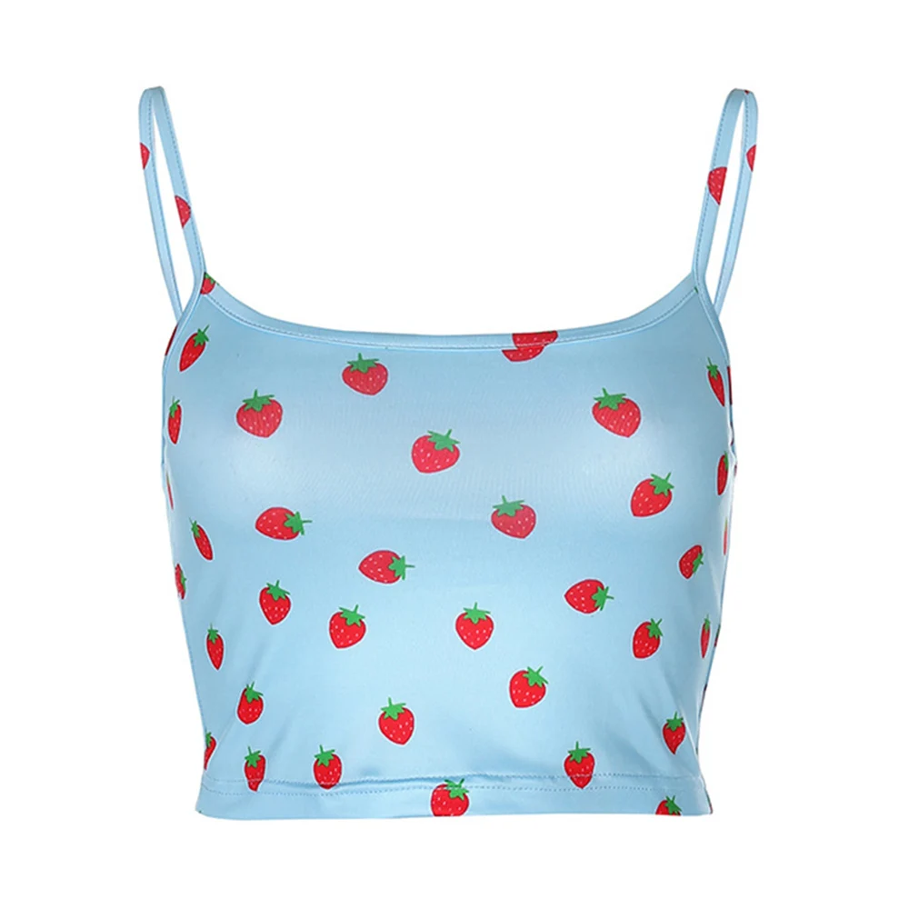 Летние топы на бретелях спагетти цветочный рисунок укороченные модный принт с