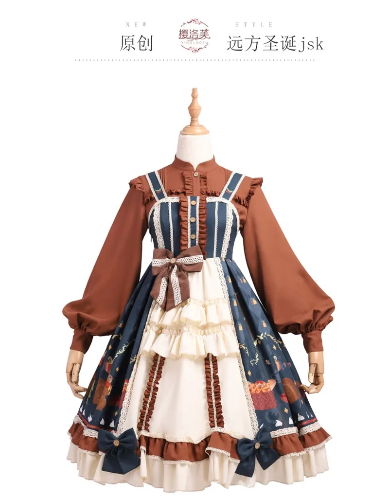 Японское платье сладкой Лолиты винтажное кружевное с оборкой и бантом милое
