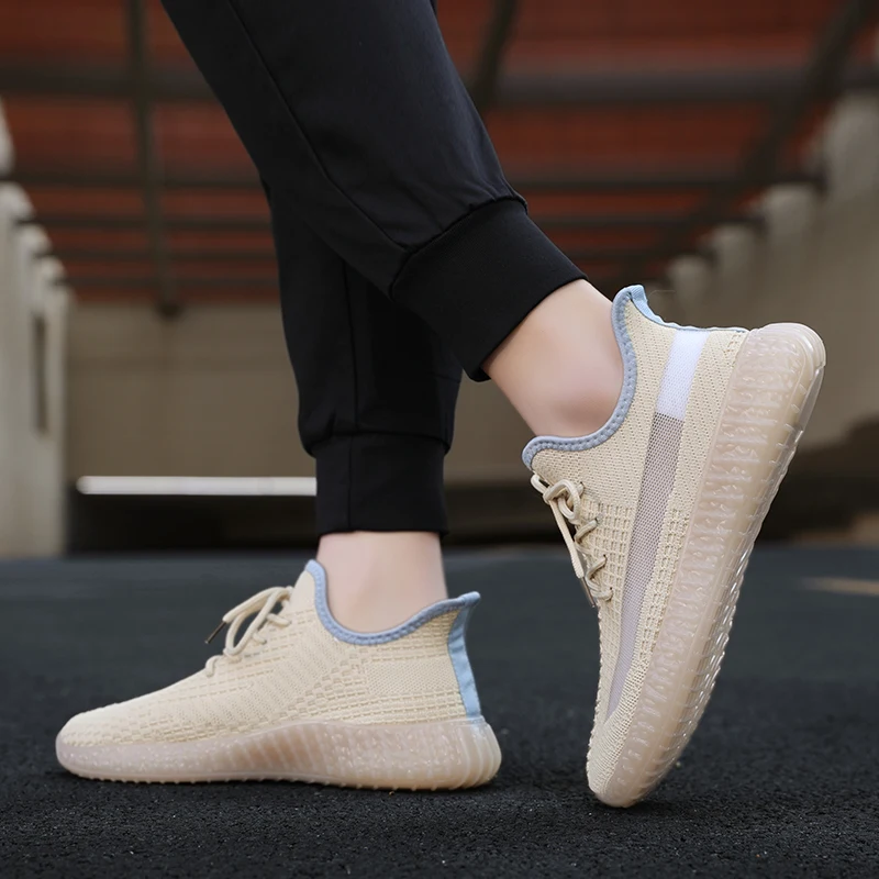 

2021 New Spring Men's Shoes Breathable Solid Beige Thick Bottom Coconut Summer Sports Casual Shoes For Men Hard-Wearing