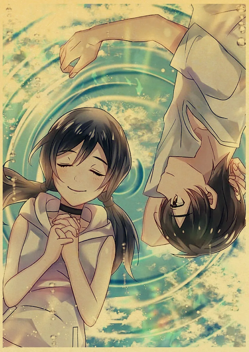 Makoto Shinkai фильм выветривание с вами Ретро плакаты японский унисекс Декор крафт-бумага Детская Спальня Декор