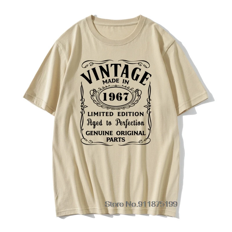 

Father's Day Gift Made in 1967 All Original Parts T-Shirt 54th Birthday Gift Design 100% Cotton Retro TShirts Male Vintage Tee