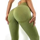 Женские Бесшовные Спортивные Леггинсы LANTECH с эффектом пуш-ап и высокой талией