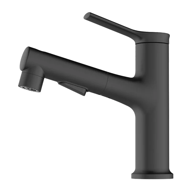 

Copper pull-out hot and cold basin faucet Double-mode water outlet stretchable shampoo faucet Bathroom basin faucet