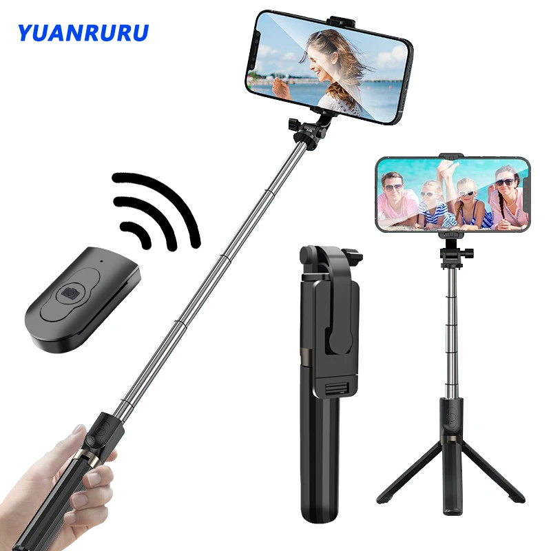 3 In 1  Wireless Bluetooth Selfie Stick Universal Horizontal and Vertical Tripod Selfie Stick Mobile Phone Bracket Photograph