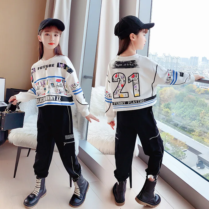 Детская одежда костюм 2021 Весна Осенняя фирменная в Корейском стиле Милая