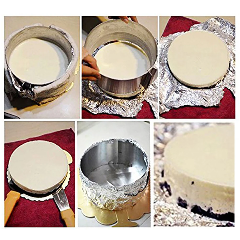 

6-12inch DIY Baking Tool Cake Ring Retractable Stainless Steel Adjustable Circle Mousse Moulds Eco-Friendly
