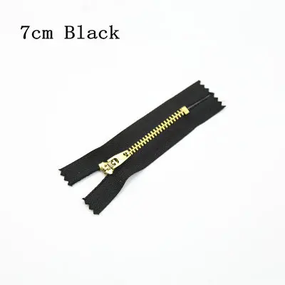 7cm black 18 см#4 металлические зубы латунь молния для шитья одежды для украшения джинсов молния аксессуары 10 шт - Цвет: 7cm black