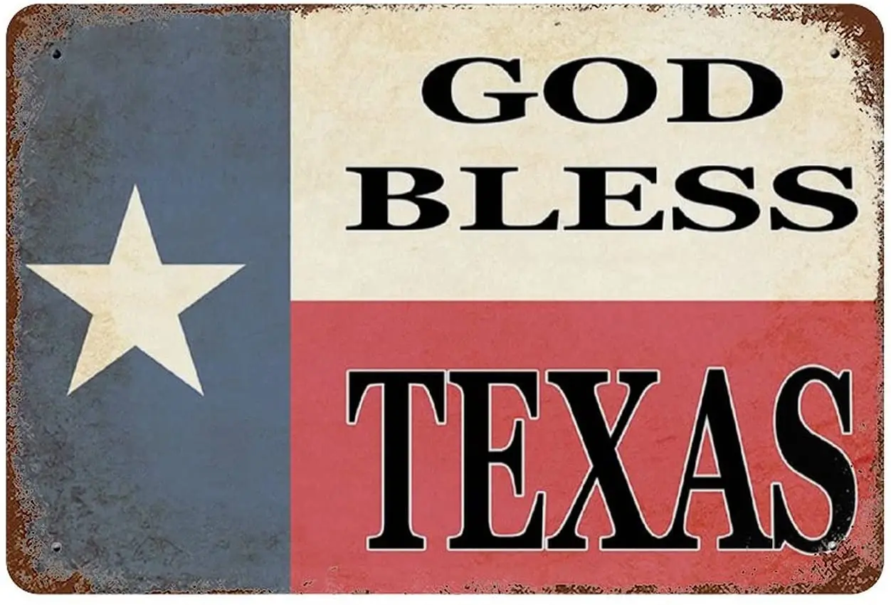 

Metal Wall Sign Tin Sign (God Bless Texas) Premium Indoor and Outdoor Home Cafe Rectangular Wall Decoration Poster Metal Plaque