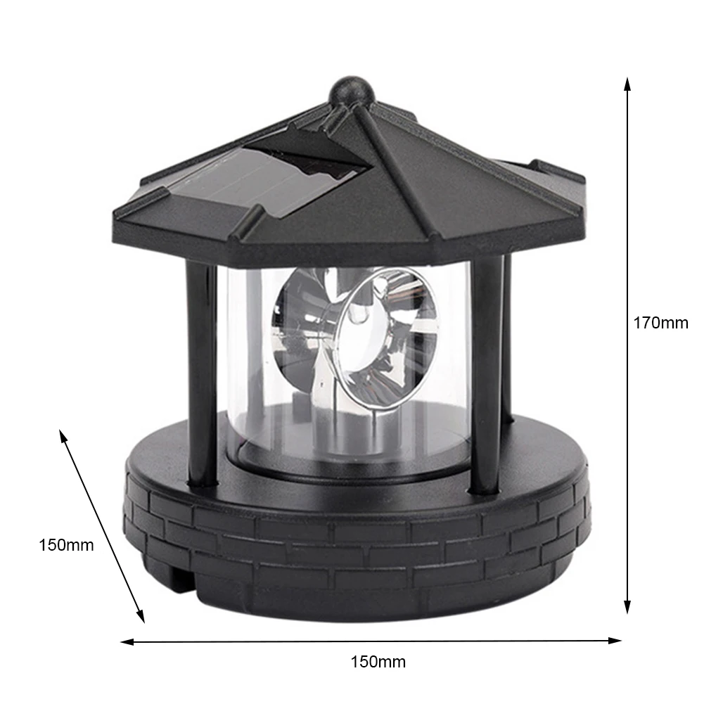 

Solar Powered Lighthouse Shape Light Plastic LED Rotating Landscape Lamp Beacon Beam Lamp for Home Garden Yard Lawn Decoration
