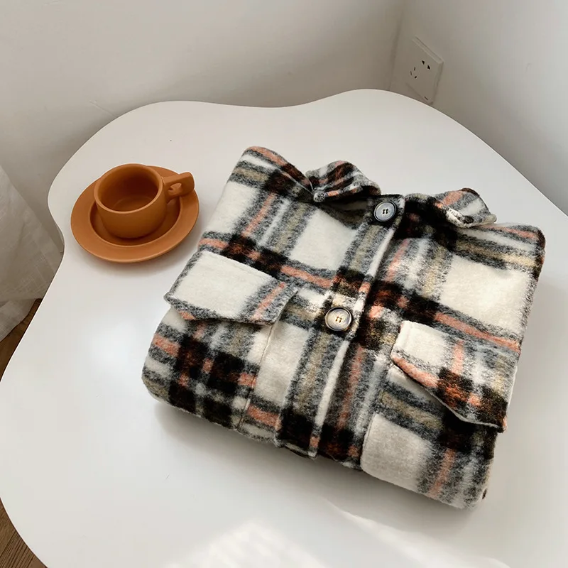 Женское шерстяное пальто в клетку длинное большого размера вес 2020 кг 1 5 | Женская