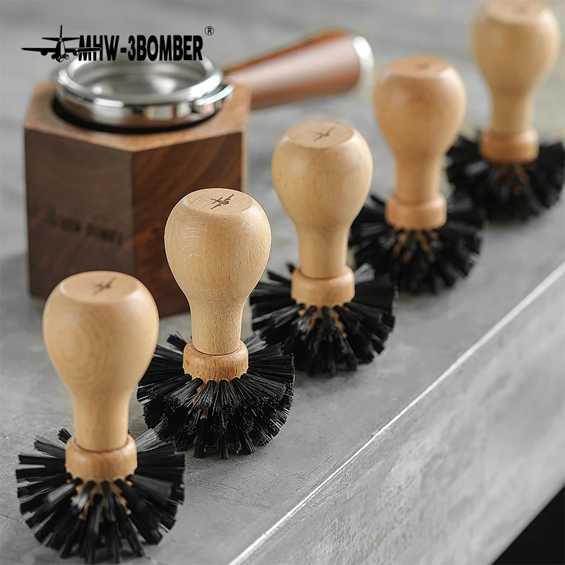 Cesta de filtro de caf&eacute; MHW-3BOMBER, cepillo para caf&eacute;, cocina, Barista, herramientas de limpieza, accesorios, limpiador de madera maciza, B5341-2