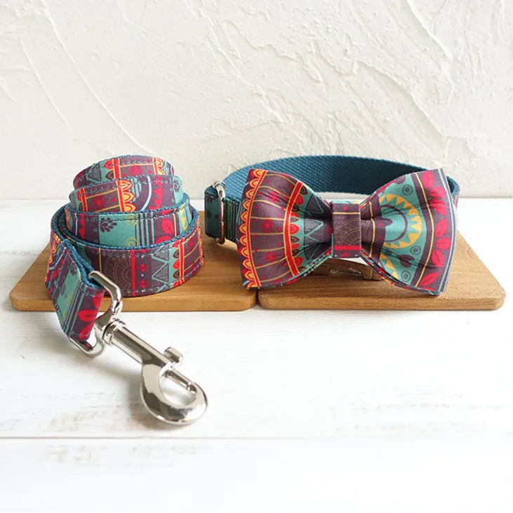 Дизайнерский ошейник для собак с поводком и персонализированным рисунком майи