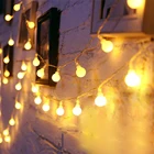 USBбатарея мощность LED мяч гирлянда огни сказочные водонепроницаемые наружные лампы Рождество праздник свадьба Вечеринка огни украшения