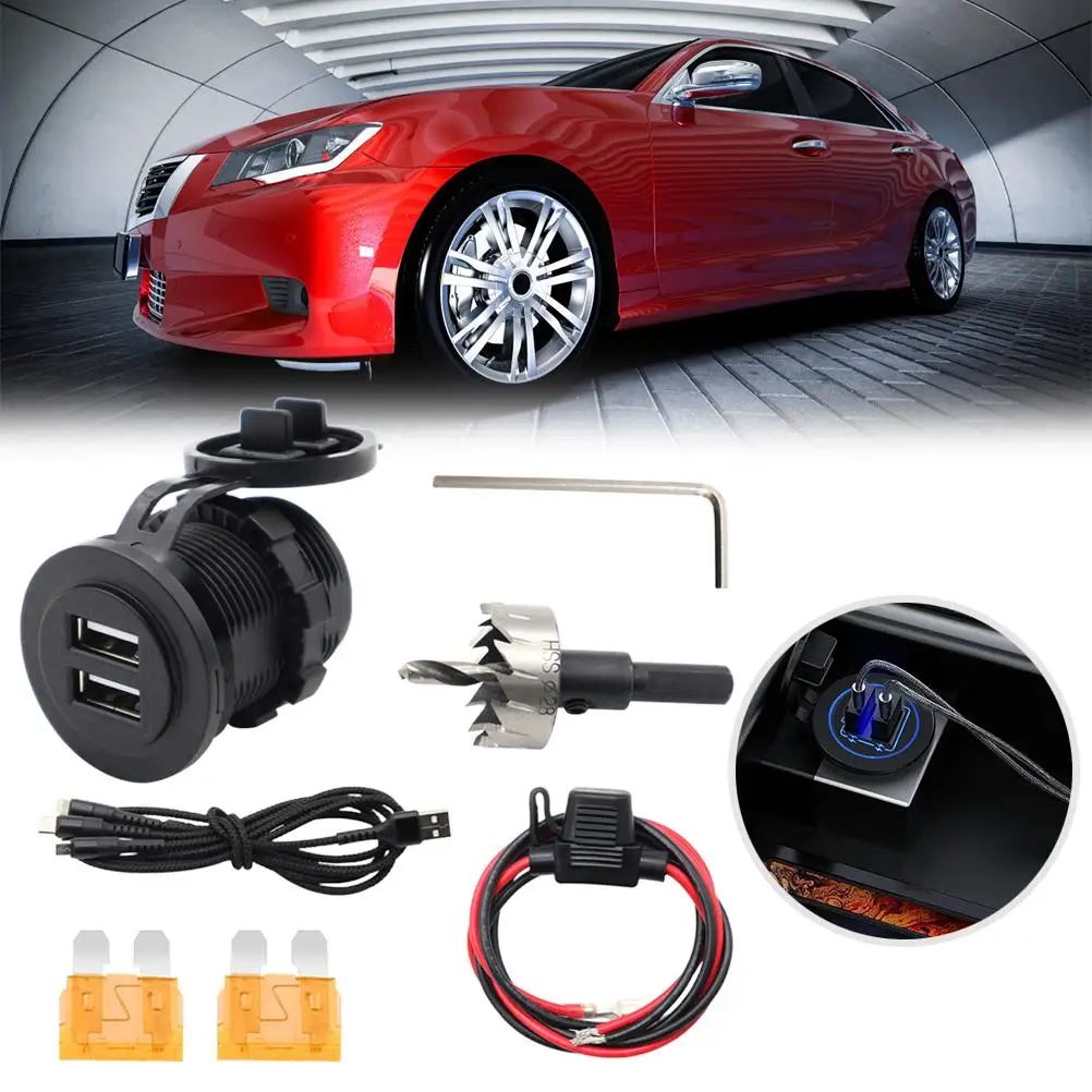 

12V-24V Waterproof Plug Power Outlet Adapter for Marine Boat Motorcycle Truck RV ATV with Wire