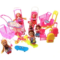 mix cute doll furniture pretend play toy hangers baby carriage shoes for barbie doll for kelly dollhouse accessories girl toy