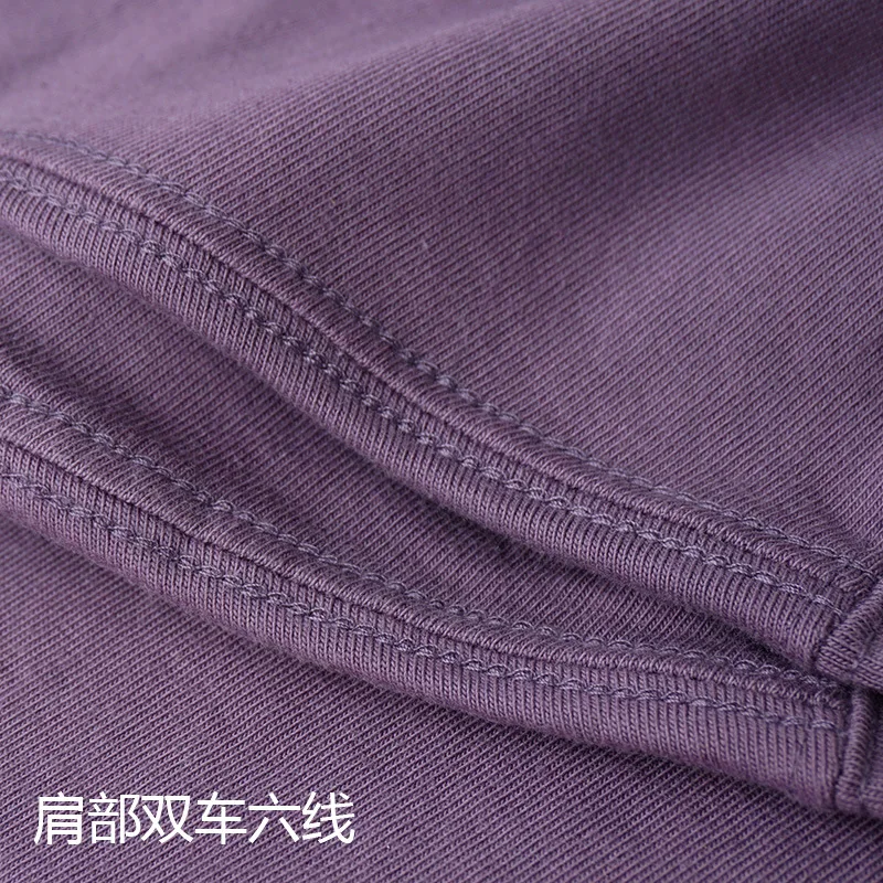 Футболка из чистого хлопка с коротким рукавом Однотонная рубашка логотипом на