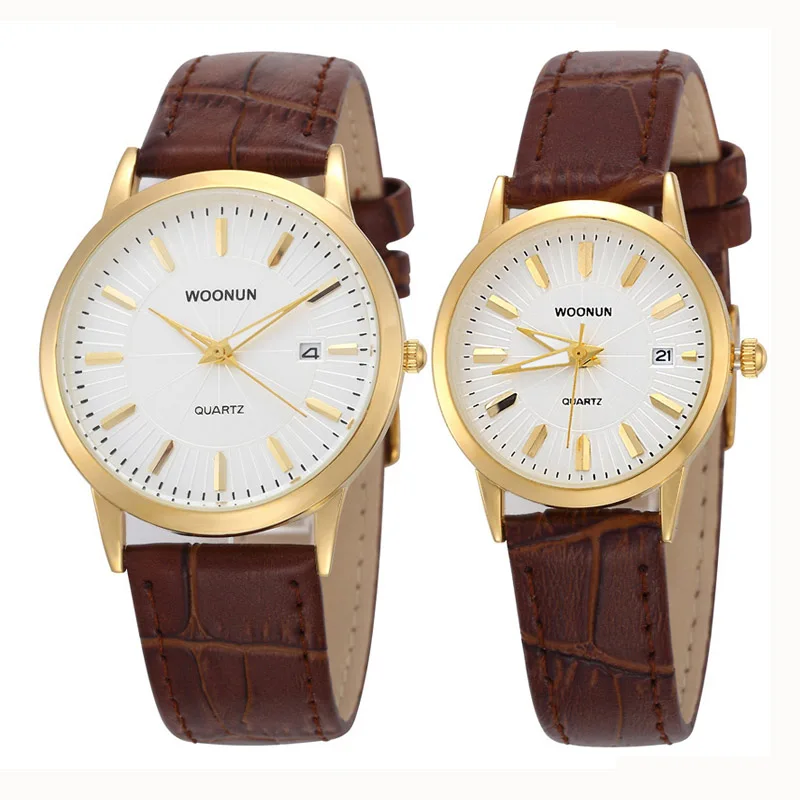Luxury Couple Watches Lovers Watches Genuine Leather Strap Quartz Wristwatches Fashion Casual Men Women Pair Watches Best Gift lovers fashion design watches couple dress casual leather watches waterproof watches women s men s sport watch lovers men s watc