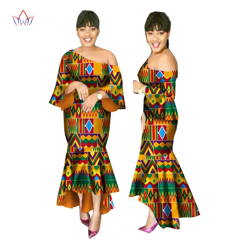 Платье-Русалка Женское на одно плечо батик с восковым принтом