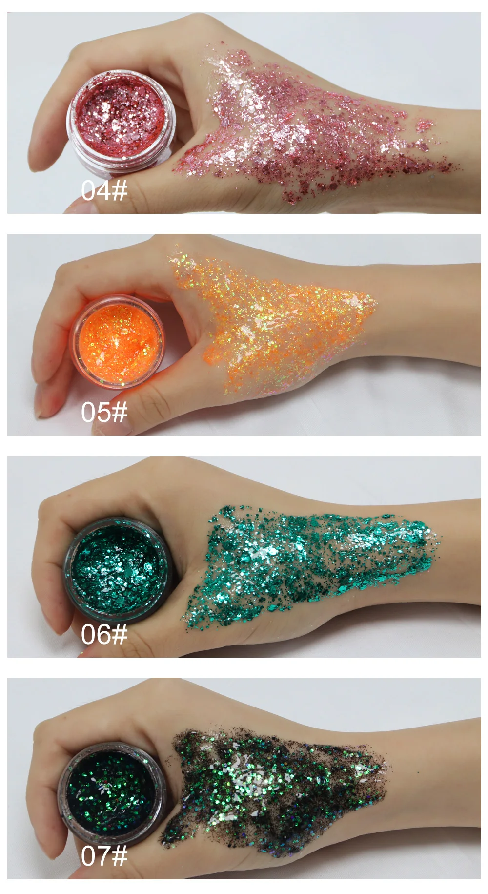 Приятный блеск для лица глаз свободный порошок хайлайтер макияж Серебряная