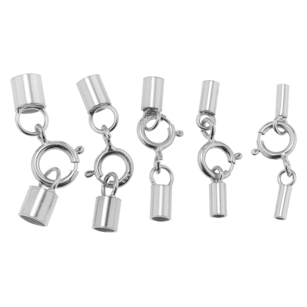 

Prettyia 925 пробы Серебристая платиновая кожаная застежка Kumihimo