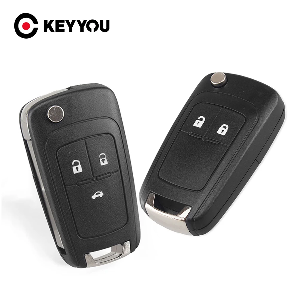 KEYYOU-carcasa de repuesto para mando a distancia, carcasa de llave plegable para Opel, Vauxhall, Zafira, Astra, Insignia, 2/3/4/5 botones, 10 unidades