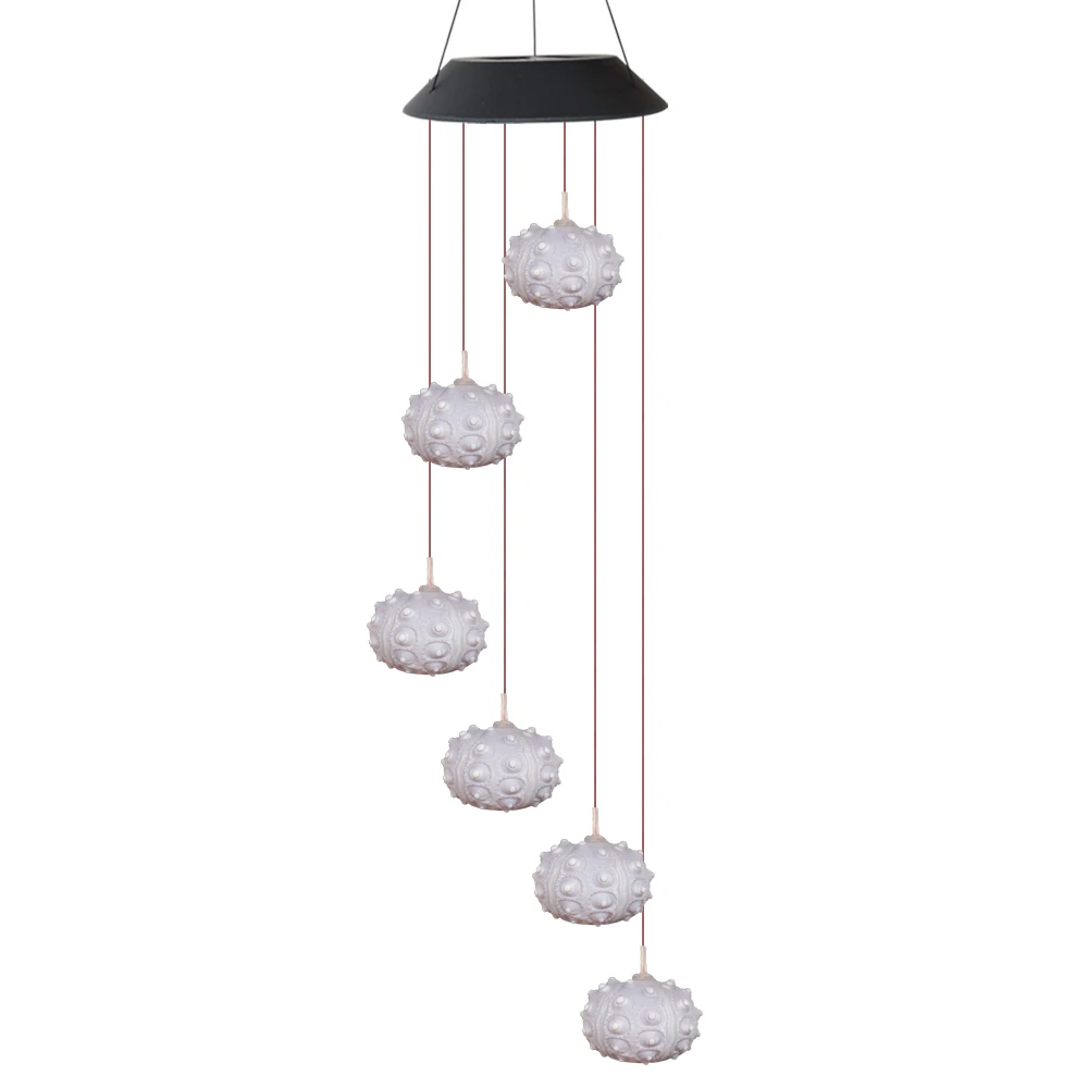 Ветряной колокольчик с украшением в форме светильник морской еж солнечной