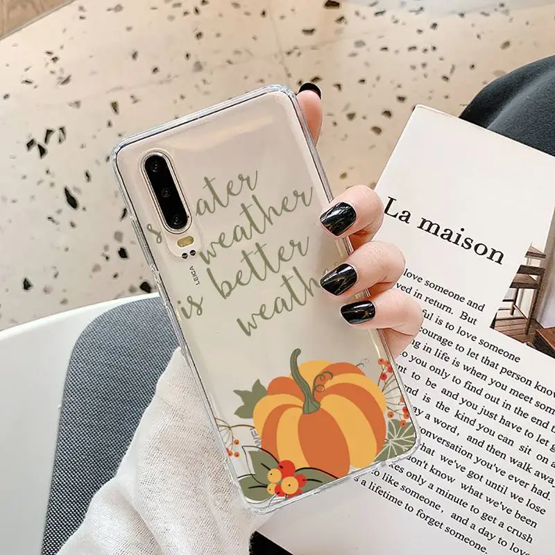 

Pumpkin Happy Autumn Phone Cases Transparent for Samsung A71 S9 10 20 HUAWEI p30 40 honor 10i 8x xiaomi note 8 Pro 10t 11