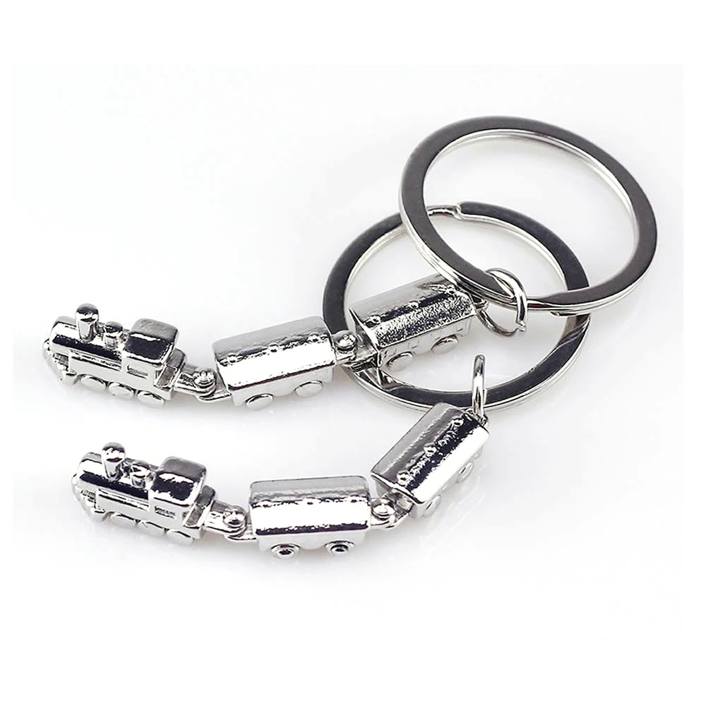 

Creative Metal Movable Joint Mini Train Model Alloy Keychains Metal Keyring Key Car Bag Charm Pendant