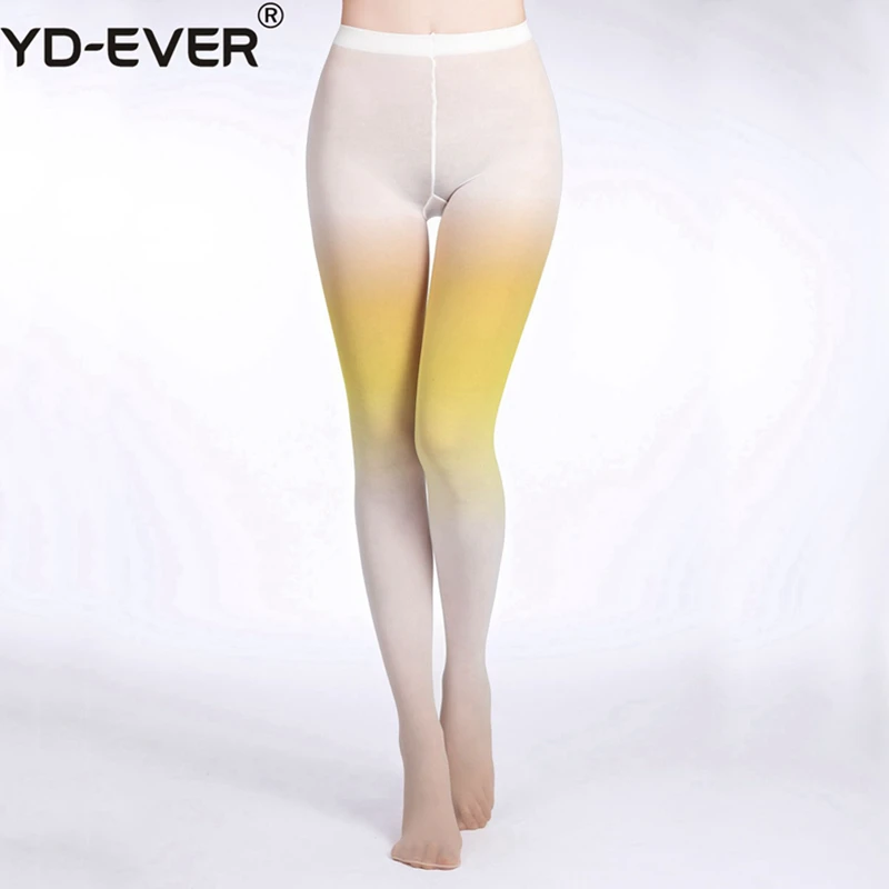 Женские колготки с градиентным принтом хлопковые жаккардовые брендовые модные