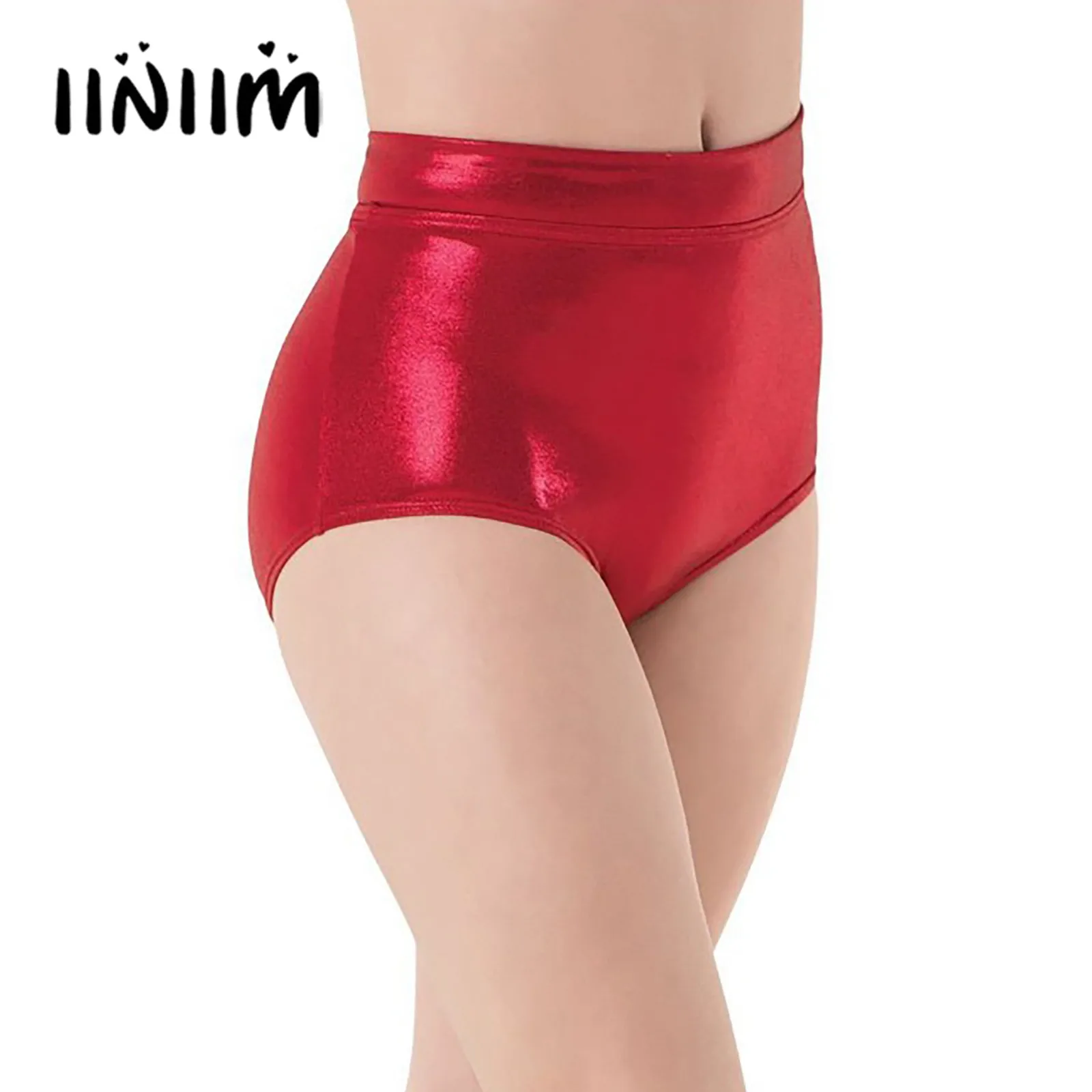 

Womens Dance Practice Clothing Shiny Metallic Modern Dance Sport Panty Underwear Clubwear Gymnastics Leotard Ballet Dance Shorts