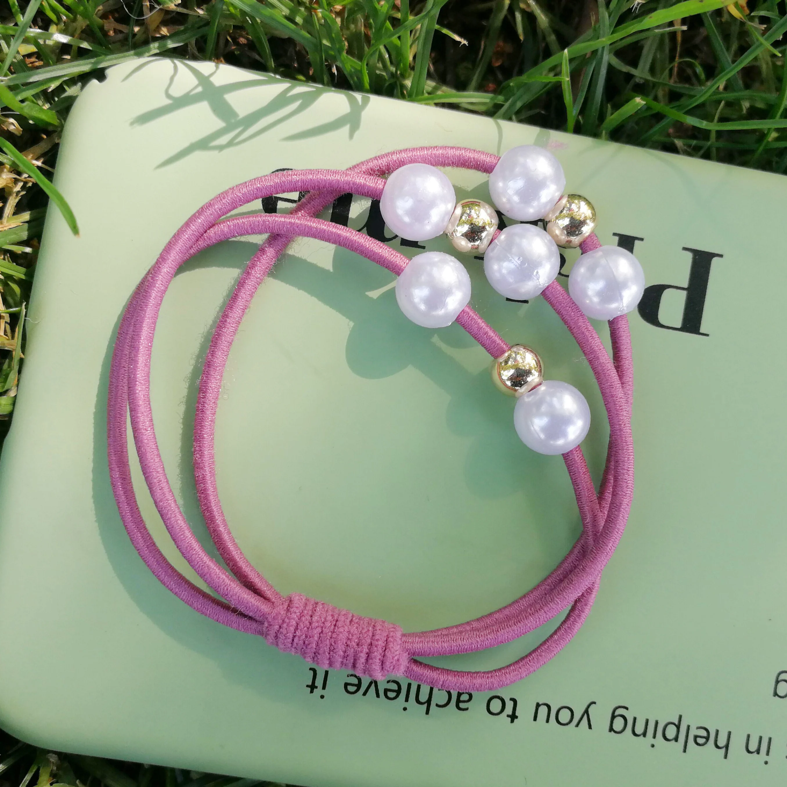 Повязка на голову Женская эластичная с жемчугом трикотажные резинки для волос