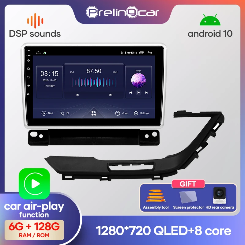 Prelingcar Android 10 0 Автомобильная Мультимедийная навигационная система GPS dvd плеер для