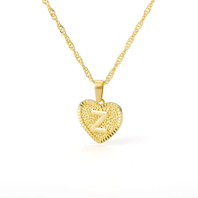 

Heart A-Z Alphabet Initial Necklace Stainless Steel Chain Collares Letters Pendant Necklaces for Women Jewlry Christmas Gifts
