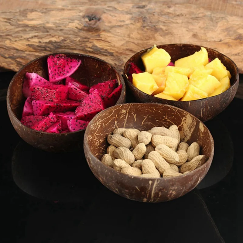 Естественный чашка в виде кокоса украшения фруктовый салат лапша рис чаша